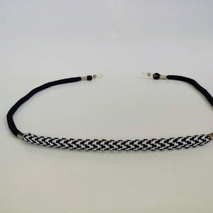 Cotton Pattern Nylon Eyeglasses Cord (Black)